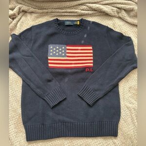 NWOT Polo by Ralph Lauren Navy Flag Sweater